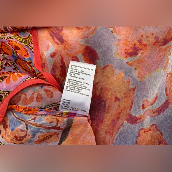 Elizabeth Gillett Anthropologie Floral Print Kimono Wrap - Picture 9 of 9